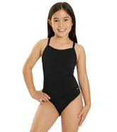 Sporti HydroLast Solid Thin Strap One Piece Swimsuit Youth (22-28)