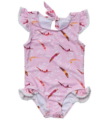 Snapper Rock Girls' Diving Diva Frill One Piece Swimsuit (Baby)