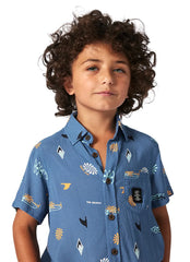 Rip Curl Boy's Grom Energy Short Sleeve Button Down Shirt (Toddler, Little Kid)