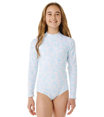 Rip Curl Girls' Hibiscus Long Sleeve One Piece Swimsuit (Big Kid)