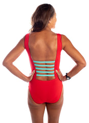 See Her Swim Women's The Freestyle High Boat Neck One Piece Swimsuit