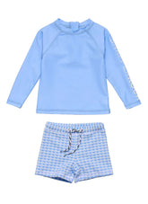 Snapper Rock Boys' Seaside Blue Long Sleeve Rash Guard Set (Baby, Toddler)