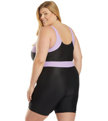 Sporti Plus Size Unitard Colorblock One Piece Swimsuit