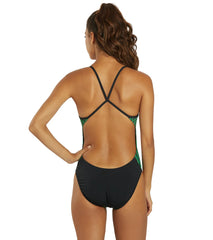 Nike Women's Drippy Check Cut Out One Piece Swimsuit