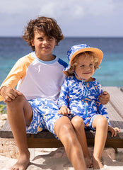 Snapper Rock Boys' Shark Squad Long Sleeve Sunsuit (Baby)