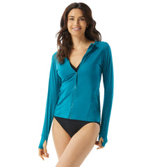 Beach House Paloma Beach Solids Ava Zip Long Sleeve Rash Guard