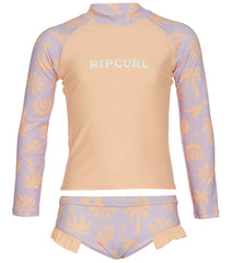Rip Curl Girls' Low Tide Long Sleeve Rash Guard Set (Toddler, Little Kid)