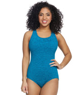 Penbrooke Krinkle Chlorine Resistant Cross Back One Piece Swimsuit (D-Cup)