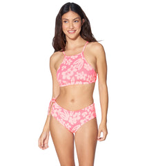 Hurley Women's Max Flower Scrunch Adjustable Retro Bikini Bottom