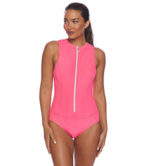 Next by Athena Women's In The Groove Zip One Piece Swimsuit