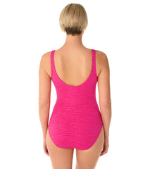 Women's Krinkle By Penbrooke Chlorine Resistant Cross Over One Piece Swimsuit