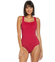 Penbrooke Krinkle Chlorine Resistant Active Back One Piece Swimsuit (D-Cup)