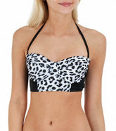 Hurley Swim Leopard Molded Underwire Bustier Top