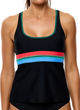 Next by Athena Women's Shaka Serve Crochet Trim Tankini Top