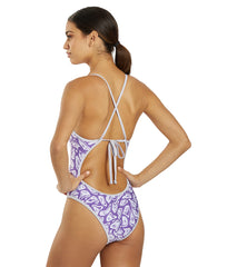 Nike Women's HydraStrong Multi Print Reversible Tie Back One Piece Swimsuit