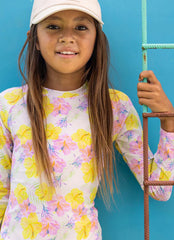 Snapper Rock Girls' Aloha Vacay Sustainable Long Sleeve One Piece Surf Suit (Big Kid)