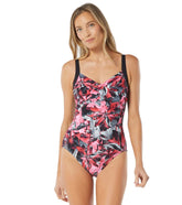 Gabar Women's Chlorine Resistant Water Garden Twist Front Bra One Piece Swimsuit