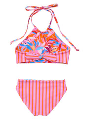 Snapper Rock Girls' Blooming Sunset Reversible Halter Two Piece Bikini Set (Little Kid, Big Kid)
