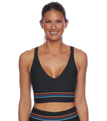 Next by Athena Women's Good Karma Jacquard Band V-Neck Bikini Top