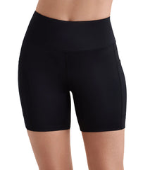 Shape Solver By Penbrooke Women's Divine Solids Yoga Waist Midi Swim Short