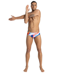 Arena Men's Rainbow Stripes MaxLife  Brief Swimsuit