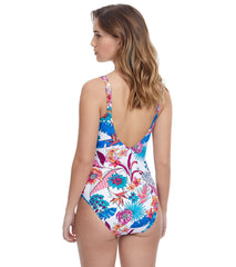 Profile by Gottex Women's Bohemian Gypsy Surplice with Ruffle One Piece Swimsuit
