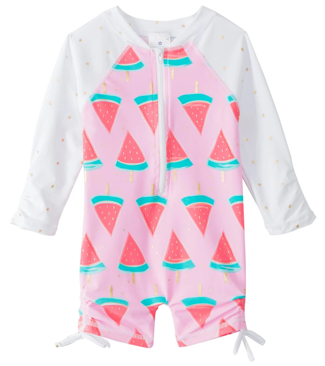 Snapper Rock Girls' Watermelon L/S One Piece Sunsuit (0mos-2T)