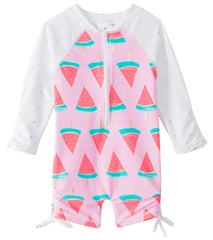 Snapper Rock Girls' Watermelon L/S One Piece Sunsuit (0mos-2T)