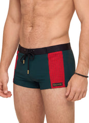 Sauvage Men's Perforated Sidepanel Square Leg Swimsuit