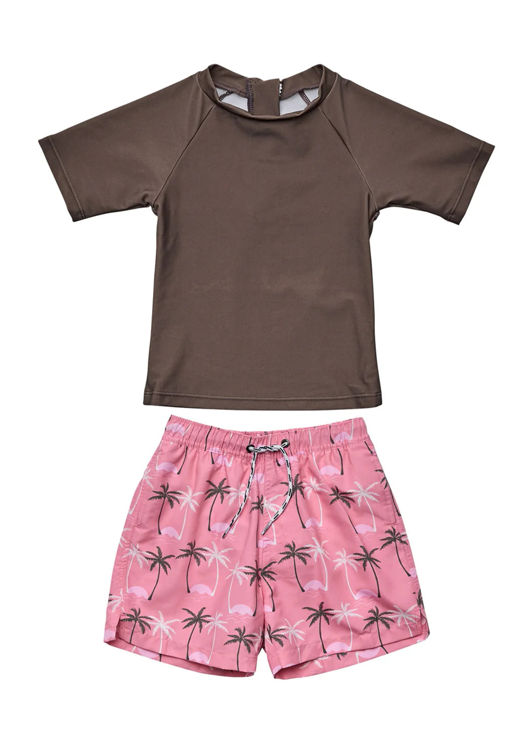 Snapper Rock Boys' Palm Paradise Sustainable Short Sleeve Rashguard Set (Baby)