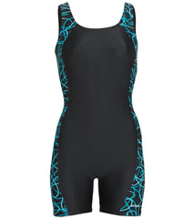 Waterpro Women's Plus  Swirl Side Splice Unitard