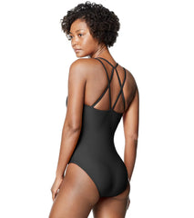 Speedo Active Women's Strappy V-Neck  One Piece Swimsuit