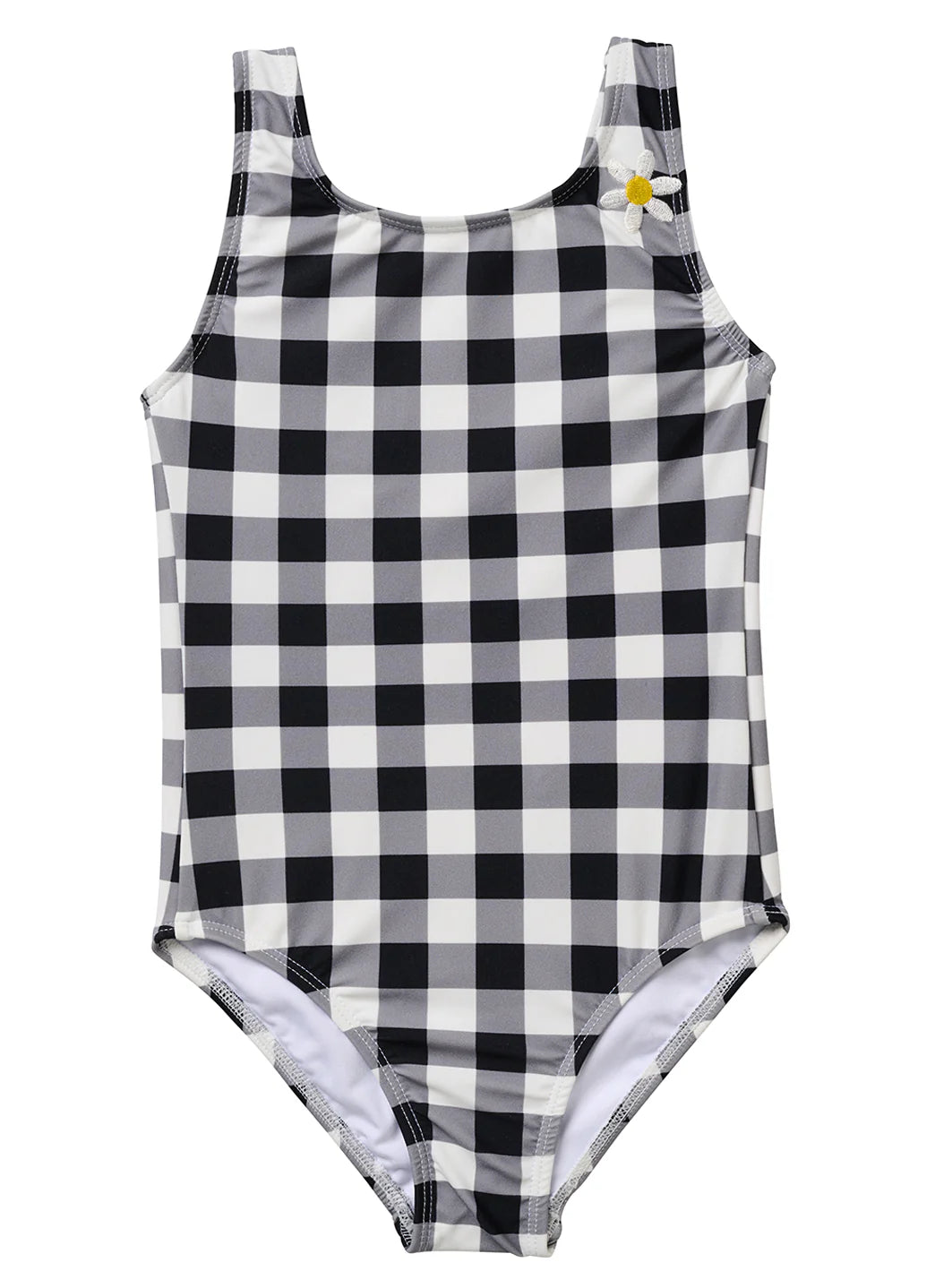 Seaesta Surf Girls' Seaside Gingham Daisy One Piece Swimsuit (Toddler, Little Kid, Big Kid)