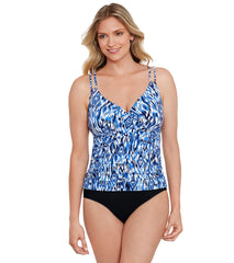 Shape Solver By Penbrooke Women's Ikat's Meow Cross Over Tankini Top