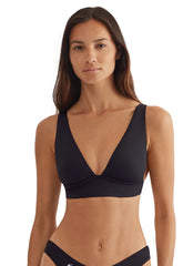 Polo Ralph Lauren Women's Black Icons Over The Shoulder V Neck Bikini Top