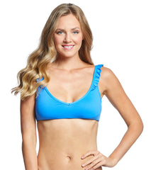Polo Ralph Lauren Modern Solid Ruffle Tie Back Bralette Bikini Top