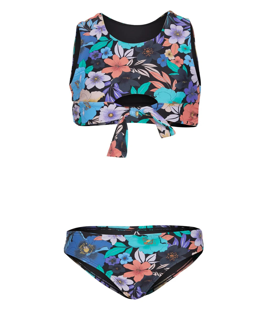 O'Neill Girls' Abbie Floral High Neck Two Piece Bikini Set (Big Kid)