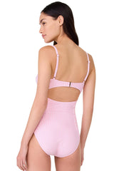 Kate Spade Women's Tide Stripe Smocked One Piece  Swimsuit