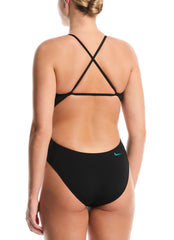 Nike Women's Hydrastrong Logo Adjustable Crossback One Piece Swimsuit