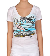 Rip Curl Girls' Heather Bee Organic V Neck T-Shirt