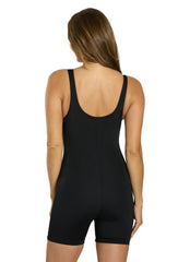 Waterpro Women's Solid Soft Cup Splice Unitard One Piece Swimsuit