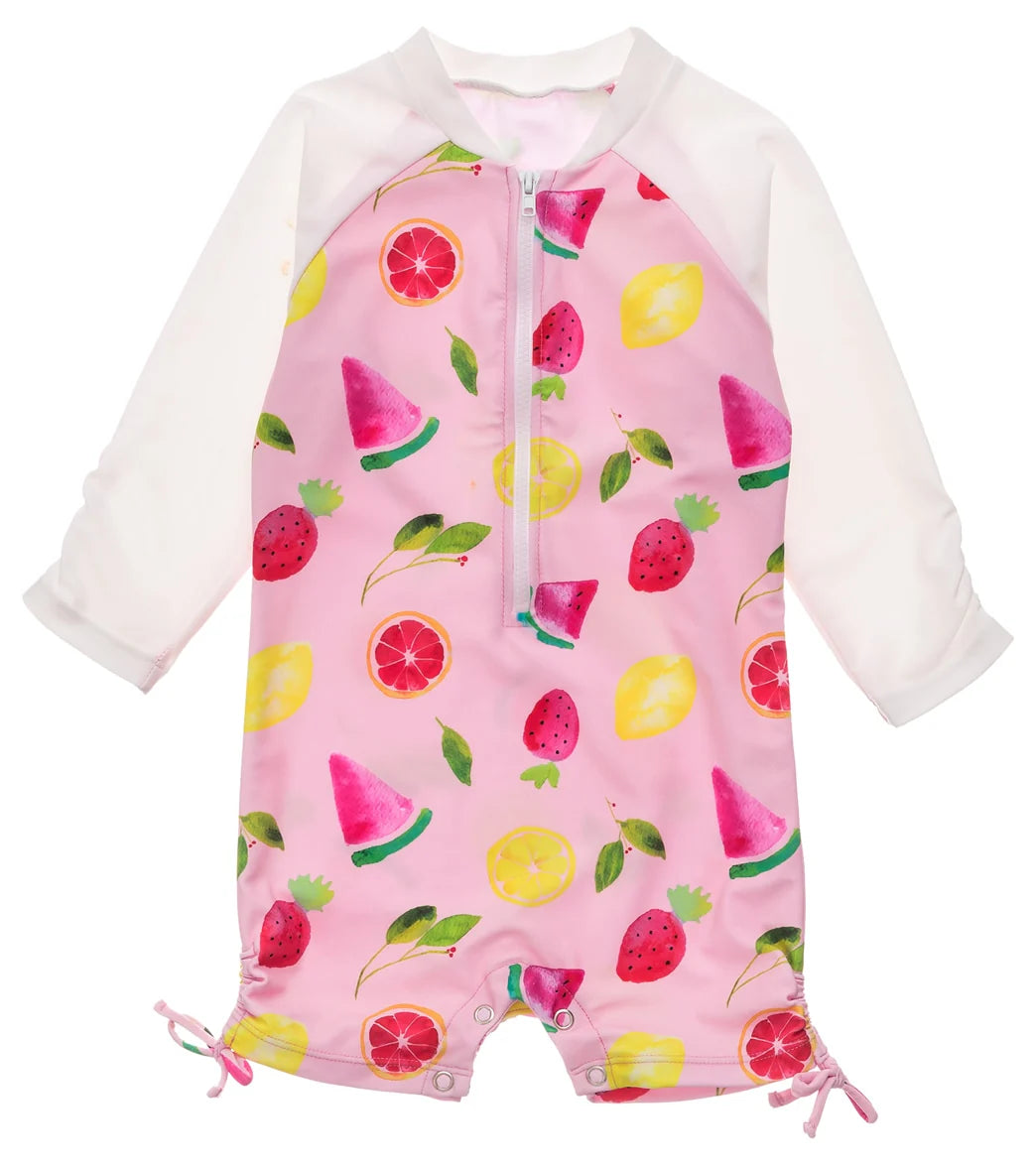 Snapper Rock Girls' Fruit Fiesta Long Sleeve Sunsuit (Baby)