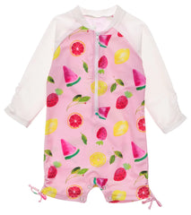 Snapper Rock Girls' Fruit Fiesta Long Sleeve Sunsuit (Baby)