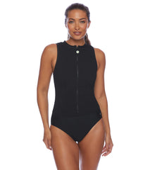 Next by Athena Women's Good Karma Shape Malibu Zip One Piece Swimsuit