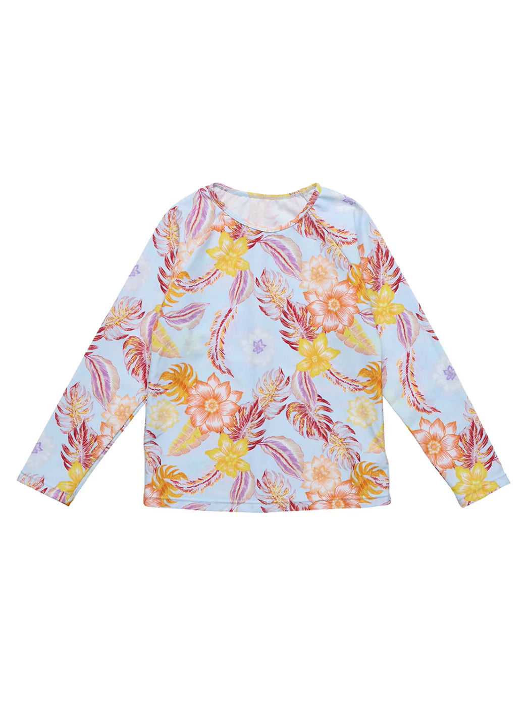 Snapper Rock Girls' Boho Tropical Sustainable Long Sleeve Rashguard (Big Kid)