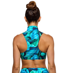 Next by Athena Women's Curacao Palms Zip Up Soft Cup Bikini Top