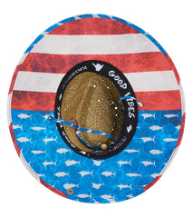 Peter Grimm Loyalist Lifeguard Straw 4.25" Brim Sun Hat