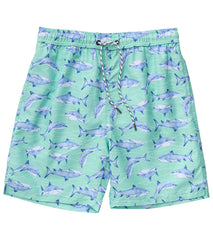 Snapper Rock Men's Minty Shark Swim Trunks