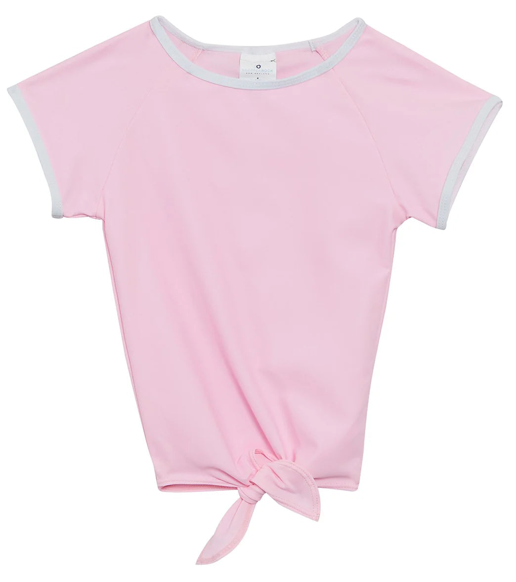 Snapper Rock Girls' Pink Knot Front Rash Guard (Toddler, Little Kid, Big Kid)