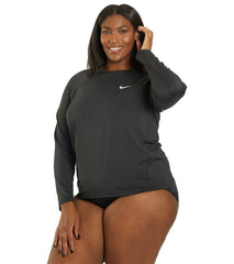 Nike Women's Plus Size Long Sleeve Hydro Rash Guard